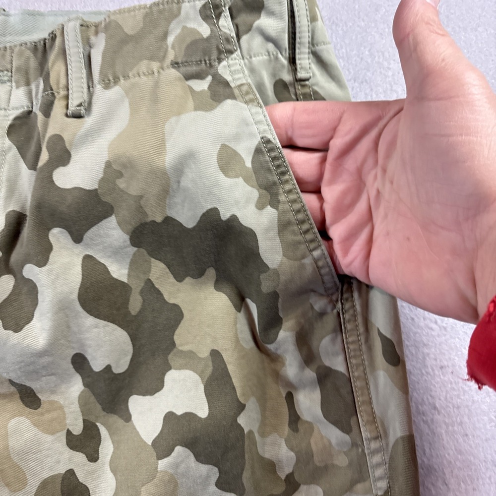 GAP Girlfriend Khaki Pants Womens Sz 12 Camo High Rise Straight Casual Military - Picture 2 of 10